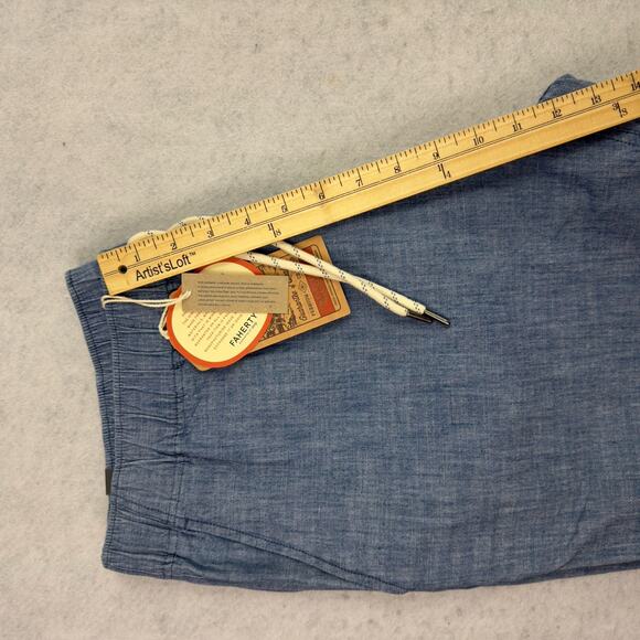 Faherty Essential Chambray Short 6.5" Drawstring Size XL indigo Dye NEW - Picture 6 of 14